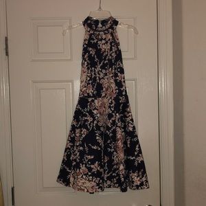 Navy and Pink Floral Dress